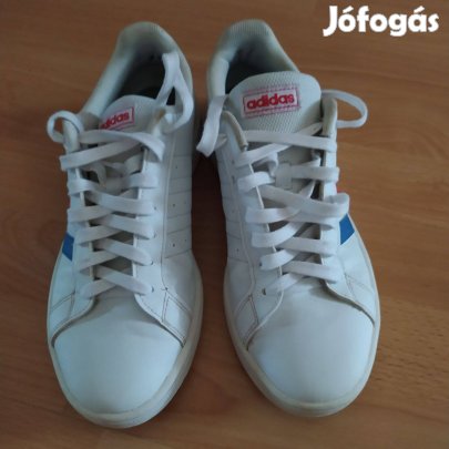 Adidas piros kék csíkos cipő sportcipő 40