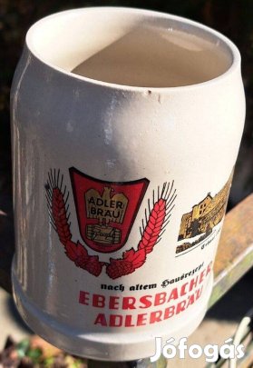 Adlerbräu Ebersbach kerámia söröskorsó Erbaut 1581 mintával