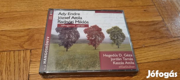 Ady Endre, József Attila,  Radnóti Miklós válogatott versei cd 
