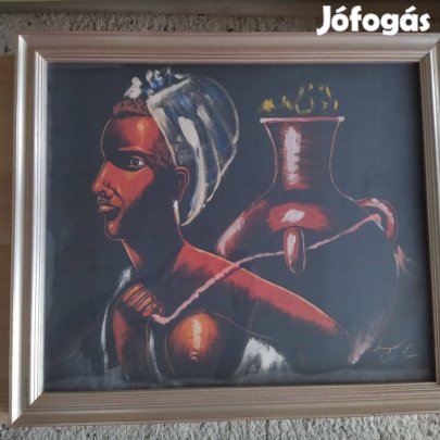 Afrika nő korsóval - vászonkép