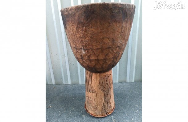 Afrikai Djembe Dob 55 cm dob test vastag falú
