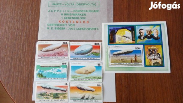 Afrikai Felső-Voltai Közt. /1958-1984/ "Zeppelin" blokk+bélyegs