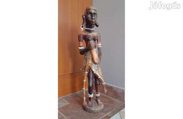 Afrikai faragott ébenfa szobor (kenyai) 48cm 11999-Ft