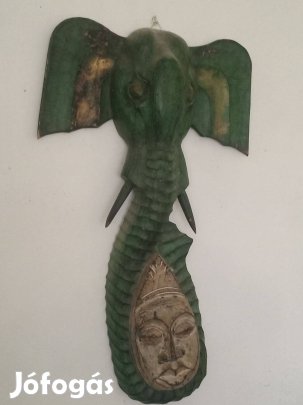 Afrikai faragott elefántfej 85magas 50cm széles 65000ft óbuda személye