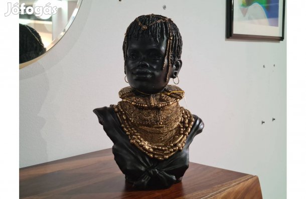 Afrikai női fej szobor , igényesen kidolgozott 36 cm