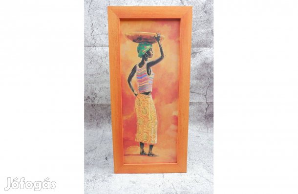 Afrikai vízhordó nő fali kép 26x56