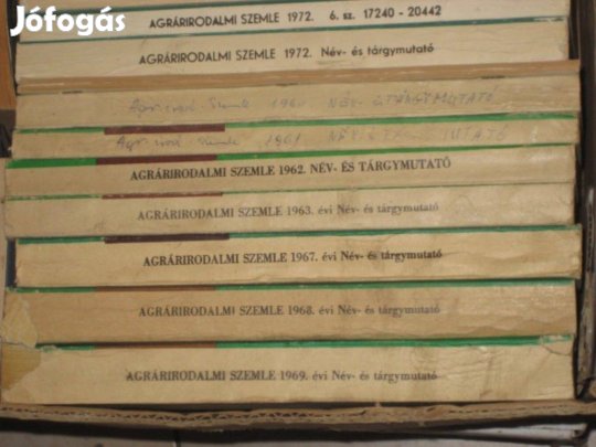 Agrárirodalmi szemle név- és tárgymutató 1960-63 és 67-69