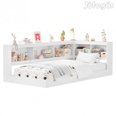 Ágy ágyráccsal, fehér, 90x200, TOSIA