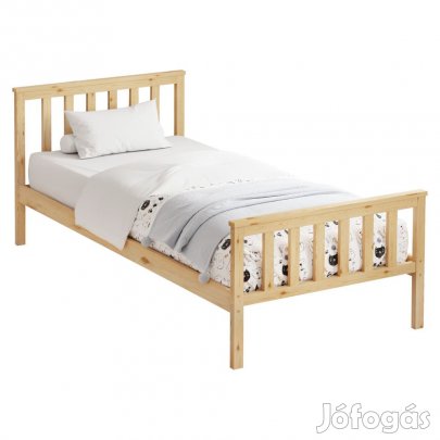 Ágy ágyráccsal, természetes, 90x200, ANATRA