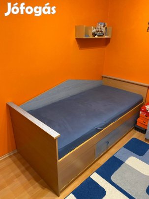 Ágy-kihúzható ágyneműtartós + ágyrács (méret: 90X200cm)