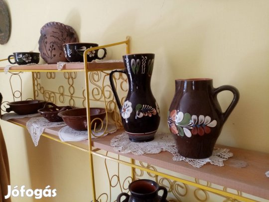 Agyag, Kerámia Edények Retro Hollóházi