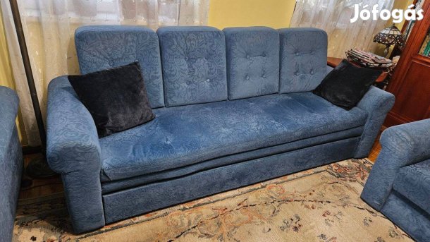 Ágyaható kanapé 2db fotellel és 2db puffal