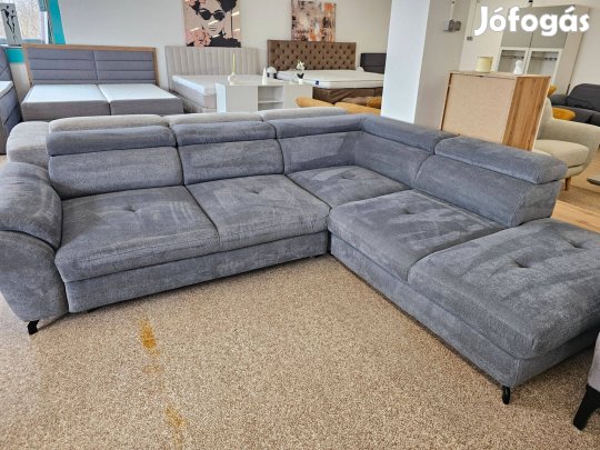 Ágyazható sarokkanapé állítható fejtámlával és ülésmélységgel