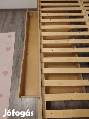 Ágykeret 160x200, ágyneműtartó, rács