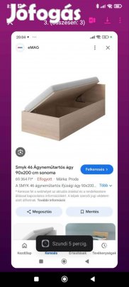 Ágyneműtartós ágykeret 90x200