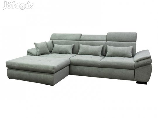 Ágyneműtartós rugós sarokkanapé zöld 405739