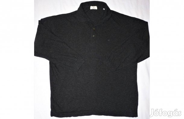 Aigner Exclusive könnyed, galléros sötétszürke ffi pulóver (XL)