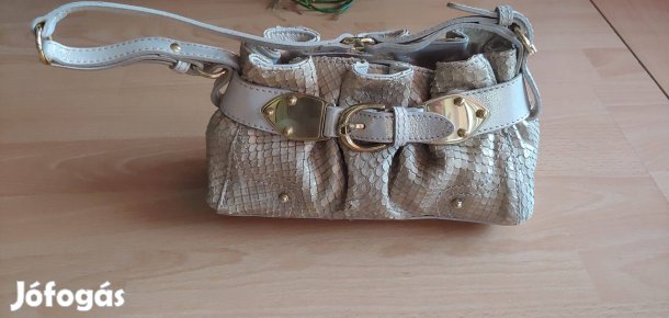 Aigner olasz bőr kézitáska / Arany színű, kígyó mintás