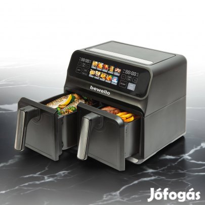 Air Fryer Fritőz Olaj nélküli 2200W dupla kosár színes érintőkijelző