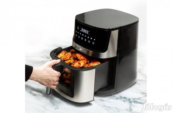 Air Fryer Olaj nélküli Fritőz ablakos XXL alul-felül fűtőszálas 7,5L