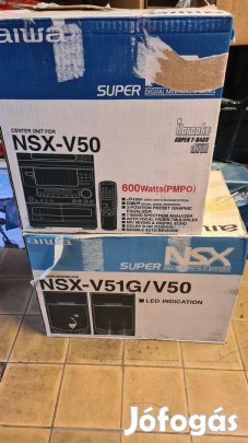 Aiwa Nsx-V50 600W mini hifi music center újszerű állapotban dobozában