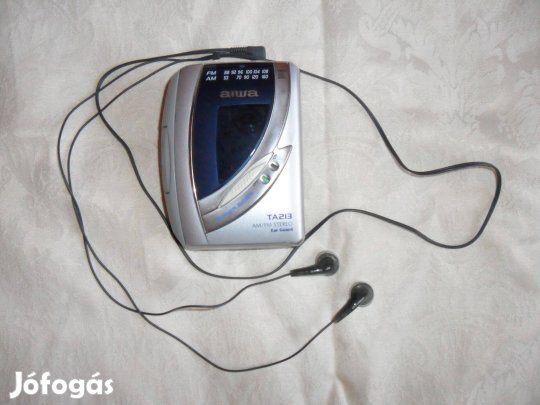 Aiwa TA213 rádiós walkman gyári fülhallgatóval (javítandó)