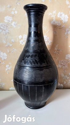 Ajándék! - Dekoráció! - Fekete (Black) Váza! - 35cm - Sosem használt!