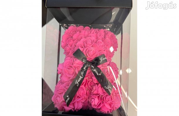 Ajándéknak örök rózsa maci 25 cm