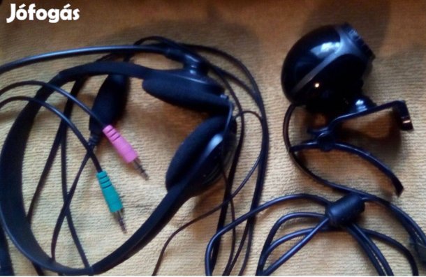 Ajándékozható állapotú Trust webkamera + fülhallgató, 1000 ft/db