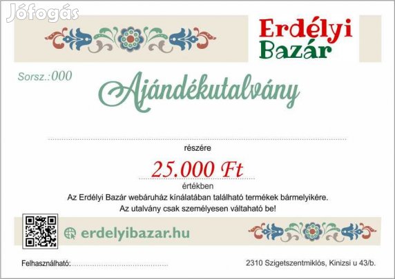 Ajándékutalvány 25.000.-ft értékben