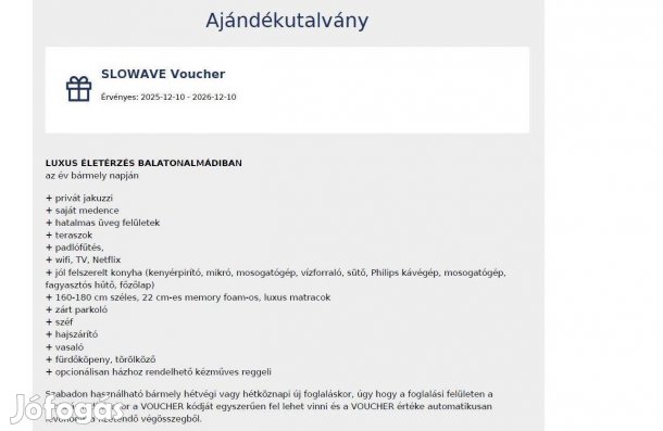 Ajándékutalvány egy új építésű balatoni villába