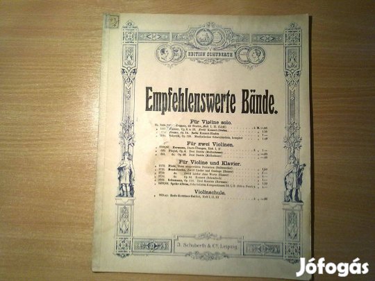 Ajánlott kötetek hegedűre és zongorára (Empfehlenswerte Bände )