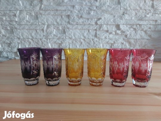 Ajka Kristály pohár 6 db, hibátlan-szép állapotban