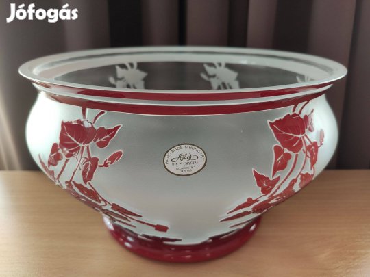 Ajka ólomkristály tál vörös
