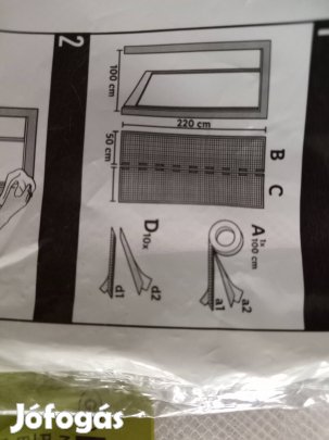 Ajtó szúnyoghálló új állapotban, fehér színben 100×220 cm!