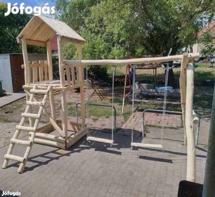 Akác csúszdás tornyos hinta kompletten