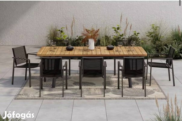 Akácfa bővíthető kerti asztal étkezőasztal