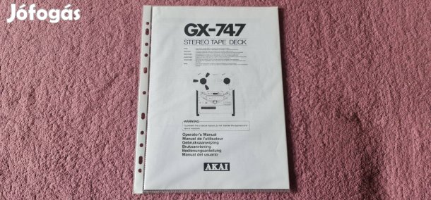 Akai Gx-747 Használati útmutató A/4-es méret