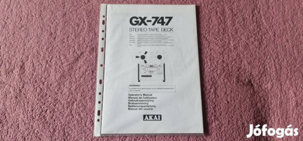 Akai Gx-747 Manual, angol nyelvű (A4-es)