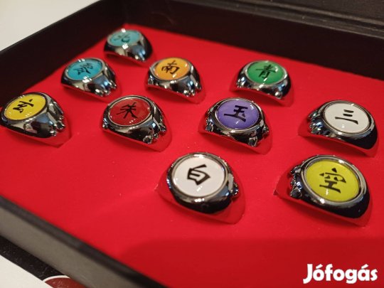 Akatsuki gyűrű szett díszdobozban Naruto Új ajándékkal számlával