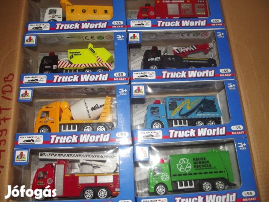 Akció 10. Die Cast Fém Kisautó Teherautó Új Bontatlan :