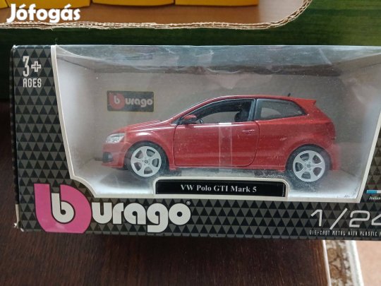 Akció 53. Bburago 1.24 WW Polo GTI Fém Kisautó Új Bontatlan :