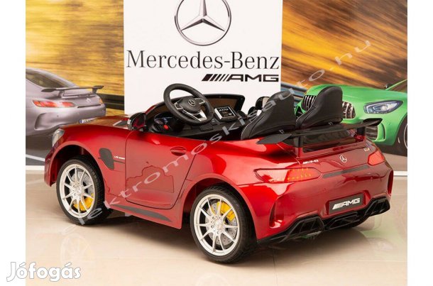 Akció!Kétszemélyes Mercedes AMG GT R 12V lakk bordó elektromos kisautó