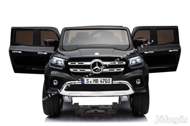 Akció!Kétszemélyes Mercedes Benz X Class fekete 12V elektromos kisautó