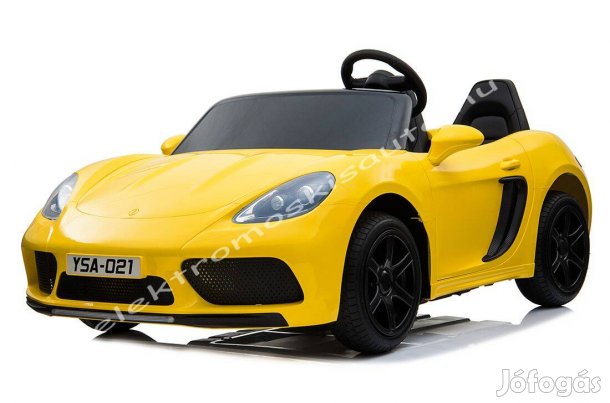 Akció! 100kg-ig terhelhető sárga 2szem. Supercar elektromos kisautó