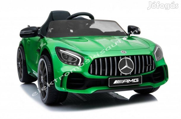Akció! Egyszemélyes zöld Mercedes AMG GT R 12V-os elektromos kisautó