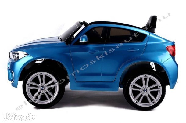 Akció! Eredeti BMW X6M licenc 12V-os 1sz. lakk kék elektromos kisautó