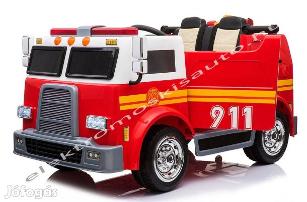 Akció! Extrákkal felszerelt Tűzoltóautó 24V 2szem. elektromos kisautó