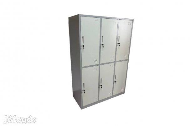 Akció! Fém öltözőszekrény rövid ajtós UNI6.2 piros