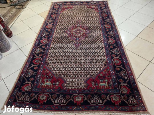 Akció! Iráni hamadan 151x275 kézi -gyapjú perzsa szőnyeg FZ112
